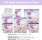 6 Pack Purple Flowers Pattern Embossed Paper Gift Bag with Handles, Assorted Paper Bags with 8 Pcs Tissue Paper for Girls/Women Baby Shower